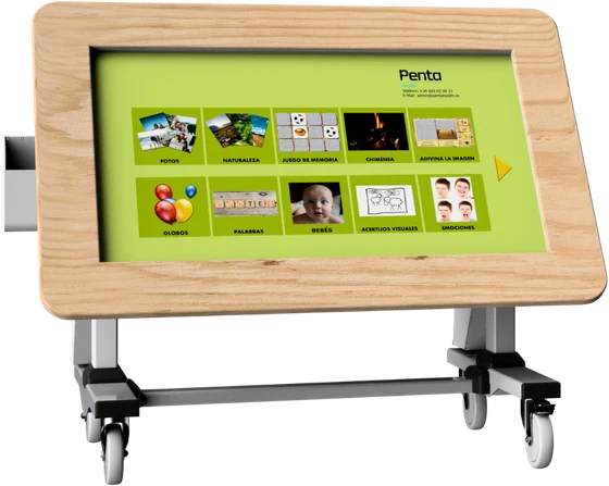 Pantalla neuroactiva de Penta Health en formato mesa, con el menú de aplicaciones